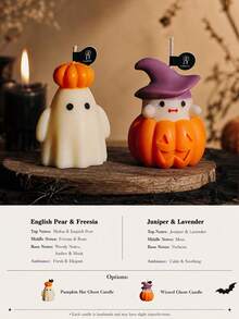 Halloween Scented Candle Set Pumpkin Ghost Candle Cute Cartoon Style Halloween Home Room Decor,Autumn Decor,Halloween Party Gifts For Women Smokeless Cozy Spooky‑Fun Decor Available In 1/2/4 Packs With Halloween Gift Bag - Pumpkin Ghost - View 25