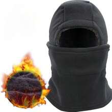 Winter Outdoor Warm Face Mask Motorcycle Windproof Head Cover Ear Warmer 3-In-1 Thermal Lined Thickened Cold-Proof - A - View 2