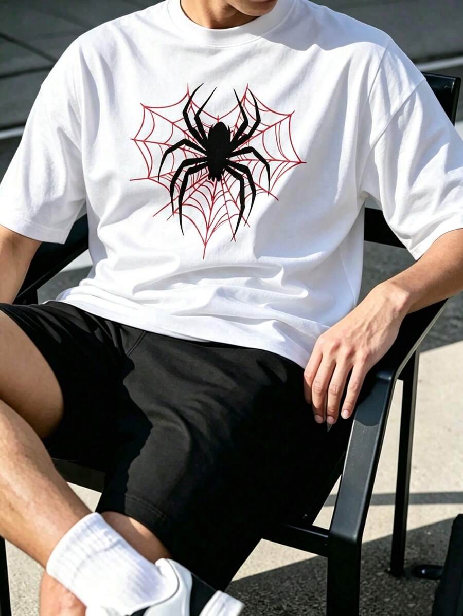 Men T-Shirt Co-Ords - White - View 1