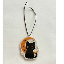 1pc AUSI Acrylic Halloween Car Hanging Ornament, Black Cat House Pumpkin Ghost Witch Funny Spooky Pattern Pendant, Car Rearview Mirror Decoration Prop, Suitable For Sedan SUV MPV Interior Party Decor Accessory - Multicolor - View 13