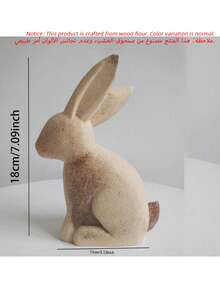 1pc Retro Wooden Rabbit Decor Ornament, Cute Bunnies In 2 Sizes, Suitable For Easter Decorations Gifts Birthday Graduation - Multicolor - View 7