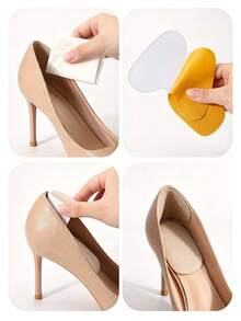 3/2/1pcs Anti-Slip Heel Pads, Soft Self-Adhesive Heel Cushions, Anti-Chafing Foot Pads, Suitable For Loose Flat Shoes, Sneakers And Loafers, Trimmable Size - Anti-friction Shoe Insoles - View 11