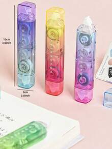 1pc Dual-Head Correction Tape, Double-Sided Replaceable Refill White Correction Tape, Transparent Candy Color Correction Roller, Student Back To School Stationery - A - View 9
