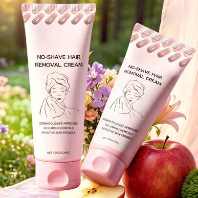 1 pieza Crema depilatoria de manteca de karité, crema depilatoria corporal sin necesidad de afeitar, adecuada para piernas, brazos y axilas, fórmula fácil de enjuagar que deja la piel suave y tersa, cuidado corporal diario, 150g