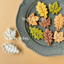 Cetakan Kue Thanksgiving Bentuk Daun Musim Gugur, Pemotong Kue Bentuk Daun, Cetakan Kue PLA, Cetakan Biskuit, Fondant, Kue Pastry, Dekorasi Kue, Alat Pemanggang - Putih - View 3