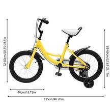 Yellow 16-Inch Kid's Bicycle With Removable Training Wheels Comfortable Anti-Slip Handlebars For Children With Height Of 105cm To 135cm - Yellow - View 3