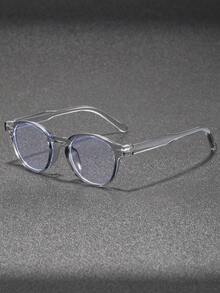 1 par de gafas ovaladas vintage versátiles transparentes, marco completo con lentes planas personalizadas para mujeres, adecuadas para viajes, vacaciones, uso diario y decoración - transparente - Ver 4