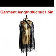 Halloween Witch Costume Cape Black Spider Web Women's Adult Cloak - Multicolor - View 6