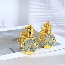 Shell-Shaped Refillable Mini Perfume Cylinder Keychain With Starfish Pendant, Leak-Proof Portable Perfume Container, Fashion Bag Charm, Daily Travel Accessory, Ramadan Birthday Gift For Girls, Exquisite Decorative Key Ring - Multicolor - View 3