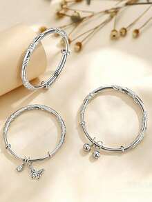 1 Set Of Bells, 1 Floral Bracelet, Suitable As A Gift For Mother, Also As A Mother's Day Gift For Friends, Novel Style, Lightweight And Luxurious, Unique Design - Multicolor - View 4
