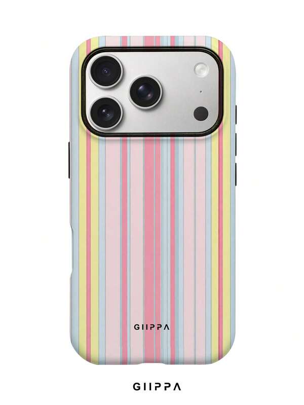 GIIPPA 1pc Pink Striped Pattern Design, Phone 17 Pro Max Phone Case, Compatible With Phone 16 Pro Max, 15 Pro Max, 14 Pro Max, Korean Style High-End Fashion Fun Phone Case, Compatible With 11/12/13/14/15/16 Pro Max Plus, Elegant Design Suitable For Men And Women, Perfect Gift For Girlfriend On Christmas, Valentine's Day, Easter, Wedding Season And Birthday!
