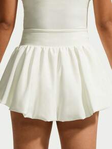 Nike Women's AS W NK ONE DF BBLE SKRT 2N1 F Woven Mini Skirt IU1418-133 - White - View 4