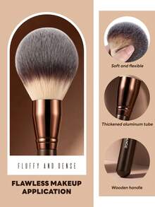 MAANGE 1 buah Kuas Bedak Profesional, Kuas Makeup Besar, Lembut, dan Padat, Kuas Makeup Campuran, Alat Kecantikan, Hadiah - Coklat - View 6