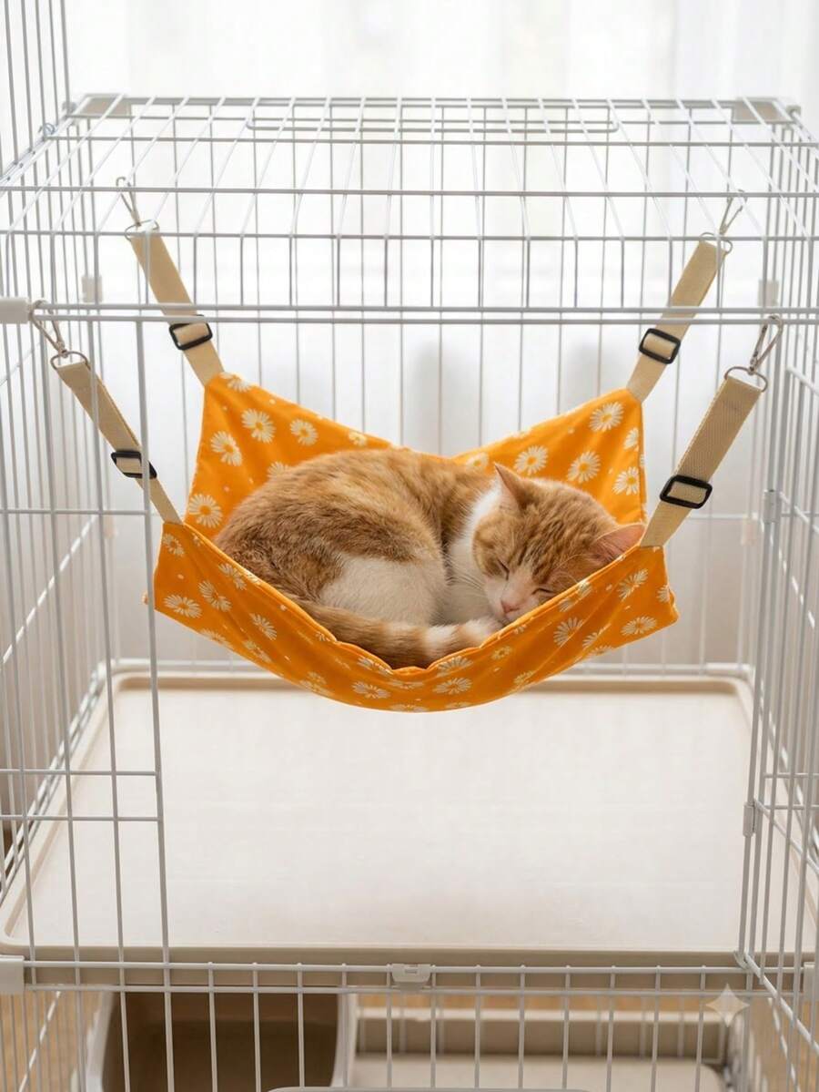 1pc - Plaid Double-Sided Pet Hammock Bed - Suitable For Small And Medium Cats And Dogs, Comfortable Fabric. Non-Sticking Hair. Suitable For All Seasons.