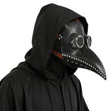 Black Plague Doctor Bird Beak Mask, Steampunk Halloween Cosplay Costume Accessory - View 2