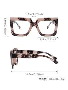 2 Pairs Women's Large Square Thick Frame Clear Lens Glasses, Personalized Eye-Catching Chic Casual Fashion Eyewear, Suitable For Daily Wear, Photos, Shopping, Parties, Dates - Clear - View 7