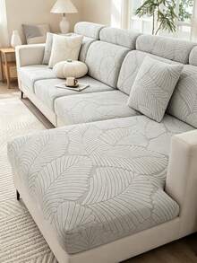 1pc Elastic Sofa Cushion Cover Backrest Cover Sofa Protector Easy To Remove And Wash Suitable For All Seasons Living Room Decor,Sofa Cover,Sofa Covers, Sofa Cover L Shape, Sofa Cover 3 Seater, Large Cushion Covers, Large Cushion Cover, Sofa, Throws For Sofa - Light Grey - View 7