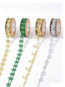 2pcs/1pc Christmas-Themed Decorative Ribbon For Gift Wrapping-Suitable For Christmas Parties, Christmas Tree Decorations, Themed Parties, Thanksgiving, New Year's, Christmas Party Favors, Holiday Parties, And Festive Scene Decorations. - One Size Fits All - View 1