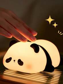 1pc Panda Shaped Home Decor Night Light - Silicone Touch Lamp, 3 Modes, USB Rechargeable LED Light, Suitable For Bedroom, Living Room, Desktop And Other Indoor Decoration, Thoughtful Christmas Gift For Family And Friends - Multicolor - View 5