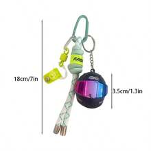 Creative Colorful Motorcycle Helmet Keychain Couple Style Bag Charm Relaxing Motorcycle Helmet Phone Lanyard Car Key Chain Gift - Multicolor - View 10