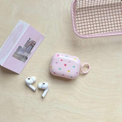 Exquisite Simple Colorful Transparent Polka Dots Pattern Pink Glossy Protective Earphone Cover Case For AirPods Pro3 Pro2 1 2 3 4 Pro
