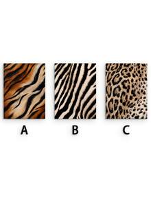 1/3pcs Wild Animal Fur Texture Canvas Wall Art, Unframed, Leopard Tiger Zebra Skin Pattern Print Set, Retro Luxury Safari Poster Pack, Wall Decor For Living Room Bedroom Dorm Apartment Interior, Home Decoration, Gift - Abstract Style a - View 4