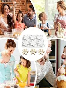 2pcs Snowflake Shaped Silicone Molds, Home Baking Cake Molds, Handmade Chocolate Pudding Jelly Dessert Making Molds - Multicolor - View 2