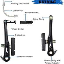 Bike V Brake Set Aluminum Alloy 124.5mm Long Arm Front Rear Linear Pull Calipers 55mm Brake Pads For MTB City Folding Bicycle - Apricot - View 7