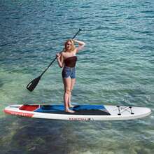 SHIOUCY Professional Inflatable Paddle Board, V-Shaped SUP Windsurf Board For Surfing Water Adventure Sports - White+Blue+Black - View 3