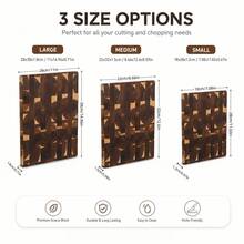 End Grain Acacia Wood Cutting Board With Built-In Hidden Handle, Solid Wood Chopping Block For Kitchen, Heavy Duty Flat Surface Board For Meat, Vegetables, Bread & Cheese, Everyday Prep Board - View 3