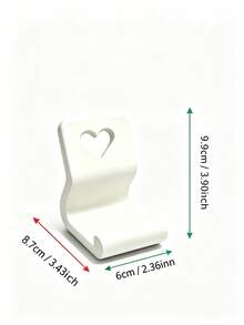 1pc Sturdy Heart-Shaped Hollow Phone Stand, ABS Plastic Portable Phone Holder, Minimalist Cute Style Desktop Ornament, Suitable For Online Classes, Watching Videos, Rental Home Decor, Cafe Tabletop - Multiple Styles - View 5