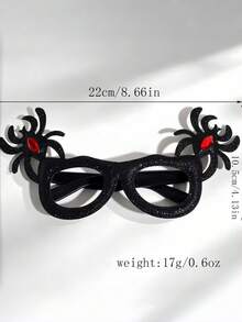 1pc Halloween Spider Decoration Glasses Frame, Black Sequin Costume Glasses With Red Rhinestones, No Lenses, Party Favor, Suitable For Cosplay, Photo Props, Women's Accessory - Multicolor - View 5