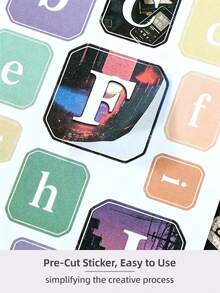 DanSoul 20 Sheets Large Vintage Aesthetic Letter Decorative Stickers Book, Pre-Cut Matte PET Creative Scrapbooking Material For Adults, Suitable For Planner Stationery Office DIY Collage - Planner Stickers - View 8