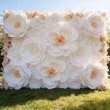 6pcs High Quality Large Artificial Peony Flowers 29.97cm*6pcs Handmade Paper Flower Set Suitable For Wedding Flower Wall Decoration, Window Arch Arrangement, Birthday Party Backdrop, Home Wall Decor - 6Pcs - View 6