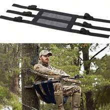 Portable Breathable Mesh Tree Stand Hunting Seat Strap, Adjustable Heavy Duty Nylon Replacement Tree Stand Seat, Easy Install Outdoor Hunting Tree Seat Strap, Comfortable Hanging Seat, Suitable For Deer Hunting Camping Tree Stand Outdoor Hunting Accessories - Black - View 1