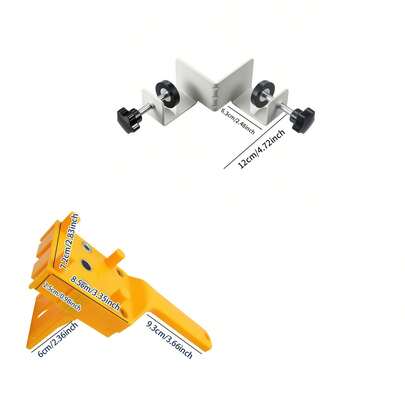 UNISURE 46pcs Universal Size Metal Right Angle Drilling Jig And Clamp Set, Minimalist White Clamps With 8-42mm Clamping Range, Supports L-Shape And T-Shape Splicing, For Wood Board Splicing, Round Wood Dowel Drilling And Picture Frame Clamping, Woodworking Auxiliary Tool, Suitable For Home Decor DIY And Father's Day Gift