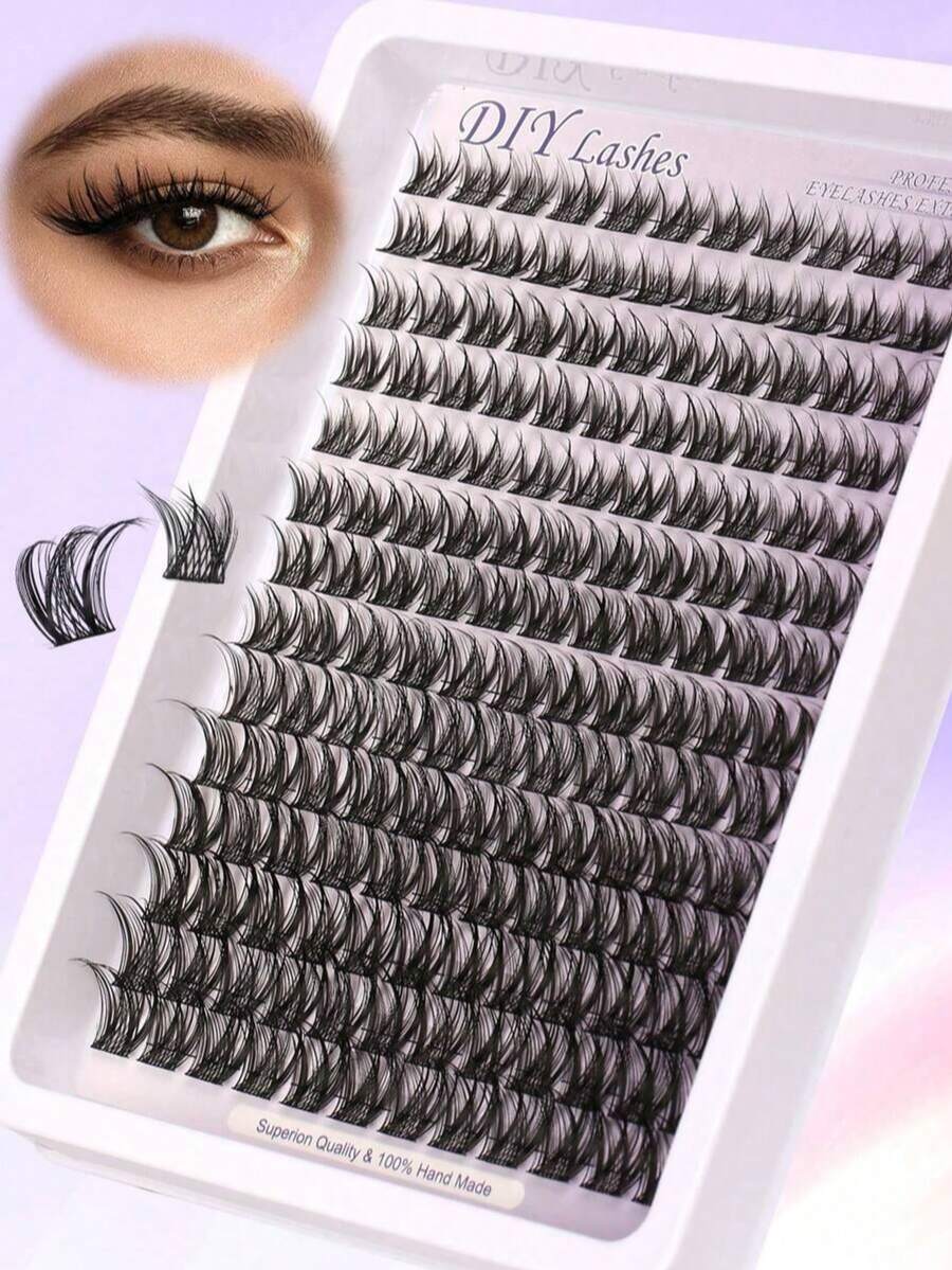 LIMEIKAI Natural Appearance Anime False Eyelash DIY Eyelash Extension Set -168 Clusters, 8-16mm Mixed Length Role Playing Styling, C-Shaped Curling - View 1