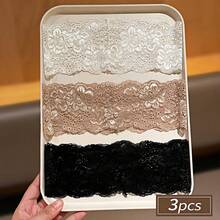 3pcs Women's Lace Wide Headbands, Elastic Hair Accessories, Black, White, Coffee Colors, Elegant And Versatile, Suitable For Sports And Yoga - Multicolor - View 7