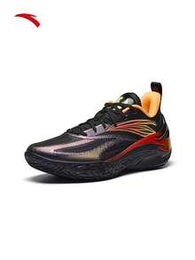 Anta Men's Low-Top Basketball Shoes Breathable Mesh Nitrogen Technology Rebound Sports Shoes - Black/Orange/Purple - View 4