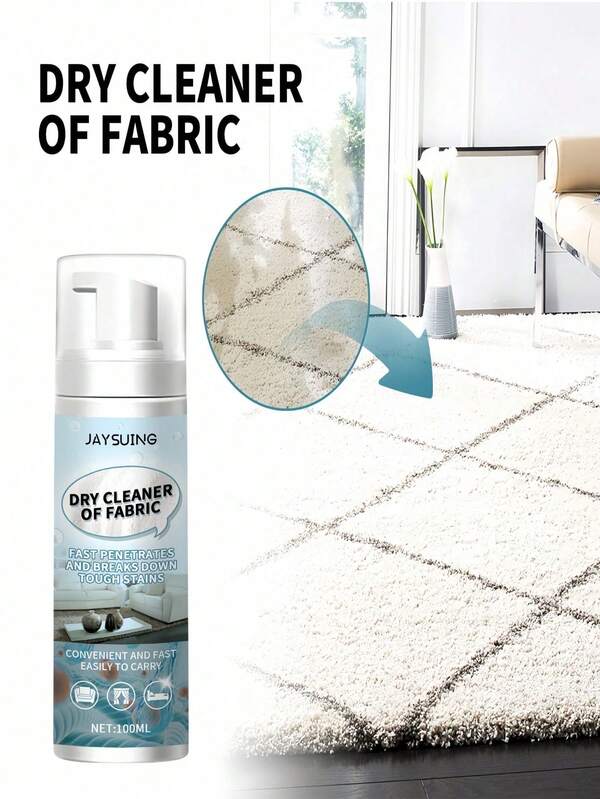 JAYSUING Foam Cleaner - Clothing Stain Remover, Suitable For Dry Cleaning Carpets, Curtains, Sofas. Professional No-Rinse Mattress And Fabric Cleaning Foam Spray, Effectively Removes Old Urine Stains, Blood Stains, Wine Stains And Coffee Stains. Sofa, Carpet And Curtain Deodorizer, Quick Local Cleaning.