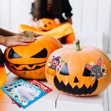 8/16/24 Halloween DIY Sticker Set - Classic Bat, Ghost, Pumpkin And Vampire Character Designs, Interactive Puzzle Toy To Promote Brain Development, Children's Party Gift, Gift Packaging, Classroom Activity, Halloween And Christmas Gift - Mixed Color - View 4