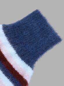 Aflion Busana Wanita Musim Gugur 2 Potong Set Kardigan Rajut Bergaris Musim Gugur, Sweater Pendek Kancing Depan dengan Syal yang Serasi untuk Busana Kasual Sehari-hari - MultiWarna - View 6