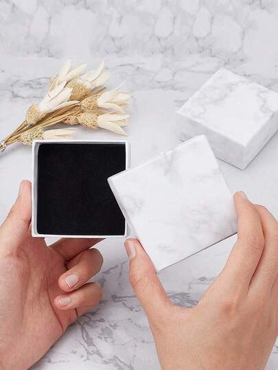 Marble Pattern Gift Boxes, Modern Square Paper Gift Boxes For Parties And Weddings, Classic Style Packaging Boxes For Jewelry As Holiday Gifts, Mini Bracelet Boxes For Jewelry Small Packagin