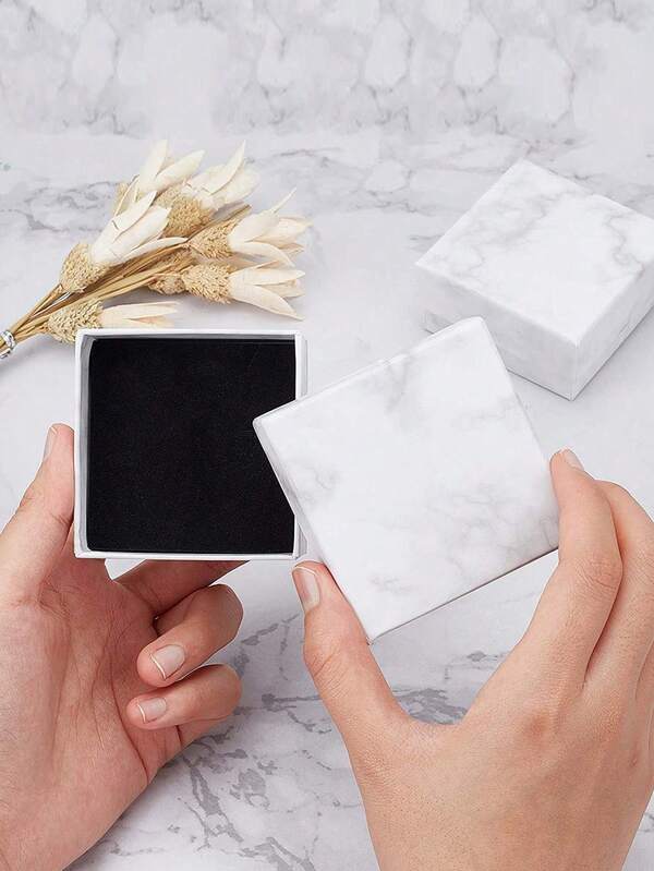 Marble Pattern Gift Boxes, Modern Square Paper Gift Boxes For Parties And Weddings, Classic Style Packaging Boxes For Jewelry As Holiday Gifts, Mini Bracelet Boxes For Jewelry Small Packagin