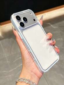 Phone Case: Apple Smart Fashion Phone Case, High-End Texture, 3-In-1 Thickened Material, Colorful Solid Color Frame, Personalized Creative Pink/White/Black/Blue/Green, Minimalist Anti-Drop Full Coverage Transparent Feel, Suitable For Apple 18/18Pro/18promax/17/17Pro/17Promax/16PRO/16PROMAX/16/15PROMAX/14/14PROMAX/13/12/12PRO/11/11PROMAX/15PRO/13PRO/14PLUS, Colorful Phone Case - Baby Blue - View 5