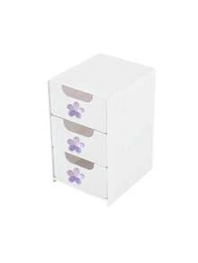 Multicolor Flower-Decorated Mini Desktop Drawer Storage Box, Multi-Layer Plastic Jewelry And Cosmetics Organizer, Multifunctional Storage Box, Suitable For Dressing Tables, Bedrooms, And Offices, Can Store Various Daily Items - Multicolor - View 13