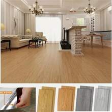 [PVC Floor Stickers]30pcs PVC Faux Wood Floor Stickers, Self-Adhesive Waterproof Wood Grain Floor Stickers, Easy To Modify, Suitable For Living Room, Bedroom, Kitchen, Hallway Tile Floor Renovation And Home Decor. - Floor Stickers - View 12