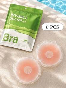 2/6/10/20/30入 黏性矽膠乳貼，隱形防汗超薄無痕乳貼，可重複使用遮蓋貼，適用於露背洋裝與上衣 - 彩色 - 查看 14