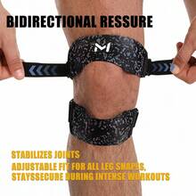 AA MASEDA 1pc Double Layer Knee Support Strap, Suitable For Running And Fitness, Adjustable, Breathable, Non-Slip Patella Band, Designed For Joint Stability And High-Intensity Training, Lightweight And Durable - Black - View 3