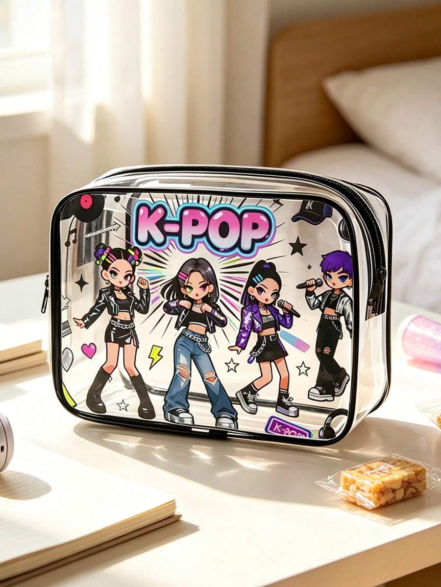 髮飾 PVC 化妝包套組，旅行收納包－女孩輕量化妝包，便攜式化妝包，大容量適用於郵輪旅行、返校季